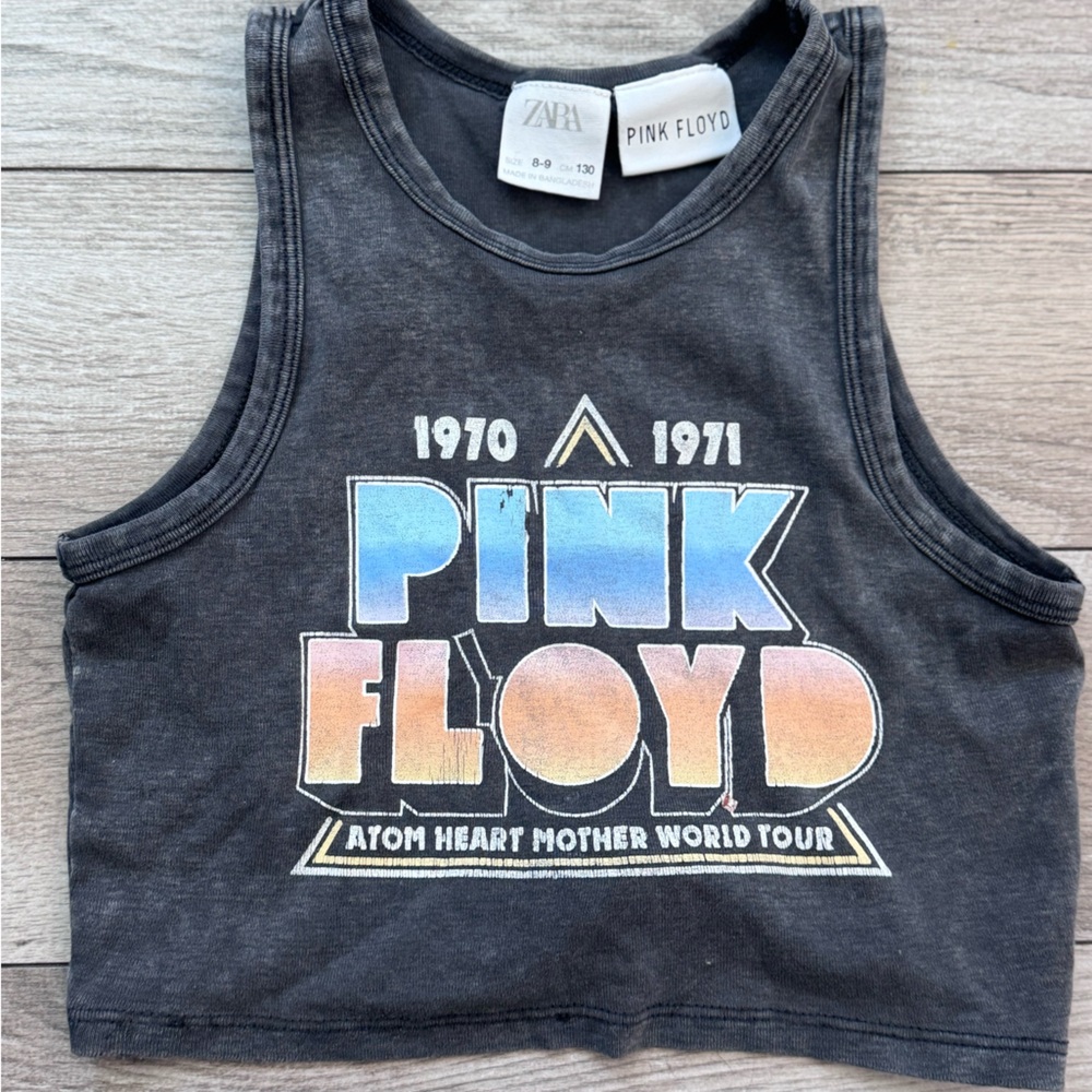 Pink Floyd Kids Black Tank Top with Blue and Orange Gradient Graphic